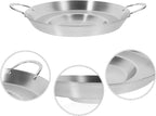 STOBAZA Stainless Steel Frying Pan 19.68X14.96X2.75In Flat Concave Skillet Multi-Use Cookware for Home Kitchen Outdoor Camping and Bbq