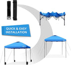 KAMPKEEPER 10x10 Pop Up Commercial Canopy Tent - Waterproof & Portable Outdoor Shade with Adjustable Legs, Air Vent, Carry Bag & Sandbags (Light Blue)
