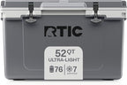 RTIC Ultra-Light 52 Quart Hard Cooler Insulated Portable Ice Chest Box for Beach, Drink, Beverage, Camping, Picnic, Fishing, Boat, Barbecue, 30% Lighter Than Rotomolded Coolers