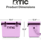 RTIC Ultra-Light 22 Quart Hard Cooler Insulated Portable Ice Chest Box for Drink, Beverage, Beach, Camping, Picnic, Fishing, Boat, Barbecue, 30% Lighter Than Rotomolded Coolers