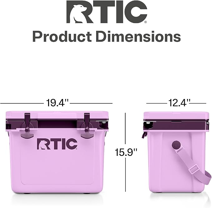RTIC Ultra-Light 22 Quart Hard Cooler Insulated Portable Ice Chest Box for Drink, Beverage, Beach, Camping, Picnic, Fishing, Boat, Barbecue, 30% Lighter Than Rotomolded Coolers
