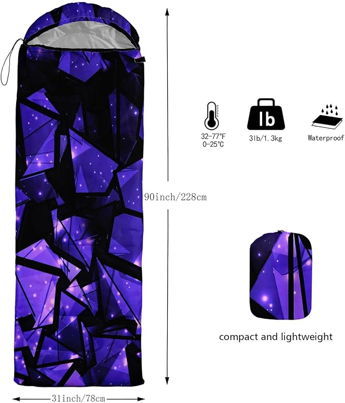 Kids Sleeping Bag for Boys Girls,Basketball Print-Lightweight Warm Portable Outdoor Indoor-Waterproof Cold Weather Resistant Sleeping Bag for Camping Hiking