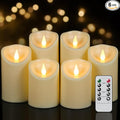 Wondise Flameless Candles with Remote, Set of 6 Battery Operated Flickering Flameless Candles with Timer 2/4/6/8H, Ivory Plastic LED Candles for Home Decor Wedding Christmas Decorations