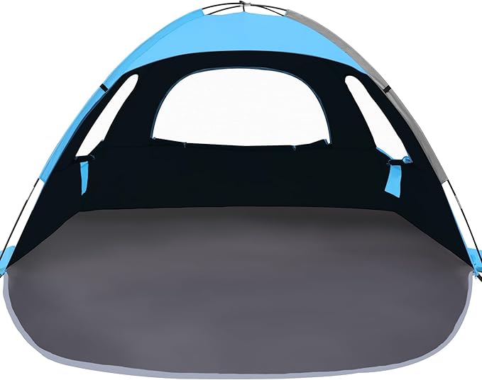 NXONE Beach Tent Sun Shelter with UPF 50+ UV Protection, Lightweight Easy Setup Portable Beach Canopy for Family, Large Space for Beach, Camping & Outdoor, 3/4/6 Person