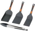 onlyfire 4PCS Non Stick Griddle Kits for Blackstone Grilling Utensil Set Barbecue Accessories Tool for Outdoor Camp Chef and Cooking Including Grill BBQ Spatulas, Griddle Scoop, Barbecue Tong