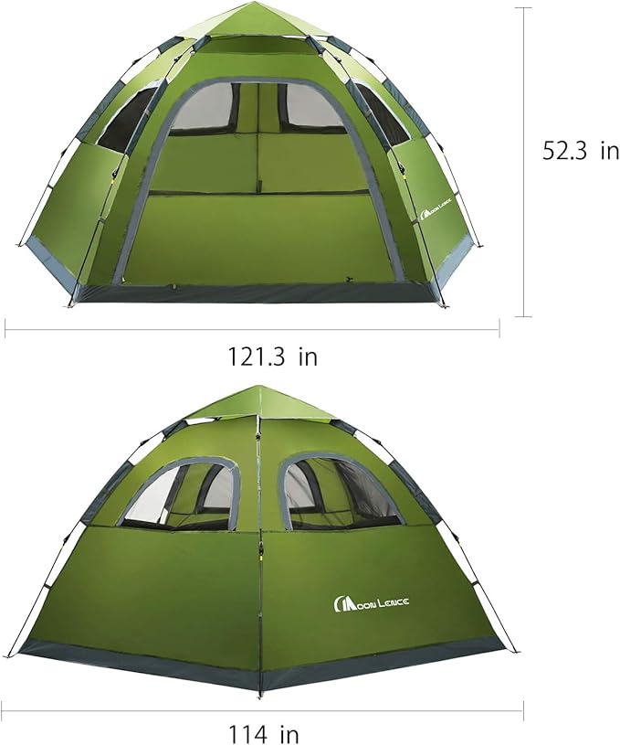 MOON LENCE Pop Up Camping Tent, 3-4 Person Portable Automatic Instant Tent Windproof for Camping, Hiking, Mountaineering