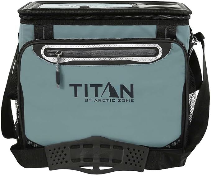 Titan Arctic Zone - Insulated Leak-Proof Collapsible Cooler Bag, Holds 40 Cans, Teal, Blue