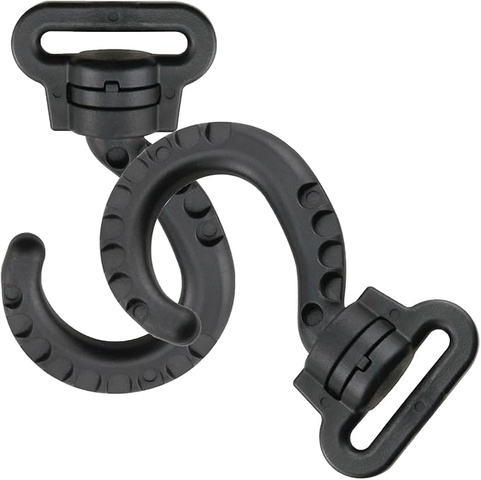 ZZLZX 6PCS Plastic Swivel Tent Hooks 1-inch Inner Diameter Multi Functional Backpack Hooks Webbing Question Mark Buckles for Handbags Purses Outdoor Camping and Mountaineering Accessories