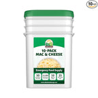 Valley Food Storage Mac and Cheese | 10-Bag Bucket, 50 Servings | Non-GMO Premium Emergency Food Supply, 25 Year Shelf Life | Survival Meal Kits, Prepper Food, Camping & Off-Grid Living Supplies