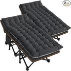 LILYPELLE Folding Camping Cot, Extra Wide Heavy Duty Sleeping Cots with Carry Bag, Double Layer Oxford Portable Travel Camp Cots for Home, Office Nap and Outdoor Beach
