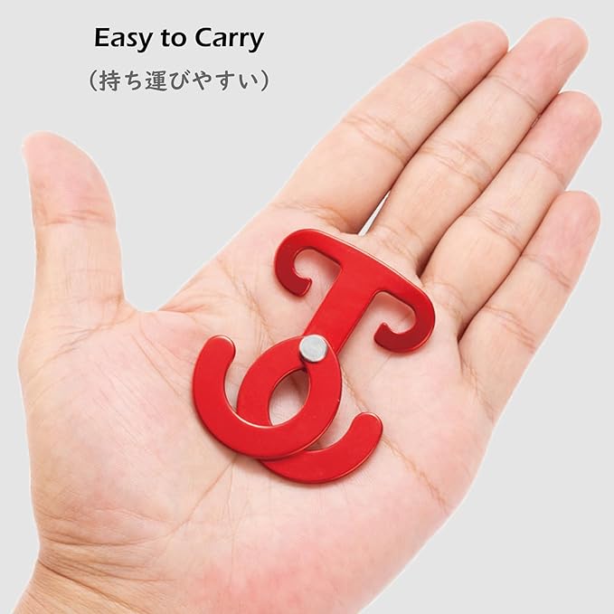 TRIWONDER Ultralight Aluminum T-Ring Hooks, Paracord Tension Camp Hooks Guyline Cord Adjuster for Tent Camping Hiking Backpacking Outdoor Activity (Blue - 6 Pack)