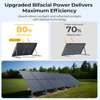 BougeRV Bifacial N-Type 300 Watts 16BB Mono Solar Panel, 25% High-Efficiency All Black 12V/24V 300W Solar Panel for RV Camping Off-Grid Home Boat Marine 1 Piece