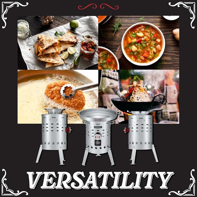 Concord Stainless Steel El Grande Comal Stove. 220,000 BTU Single Propane Outdoor Burner (El Grande Stove + Comal)