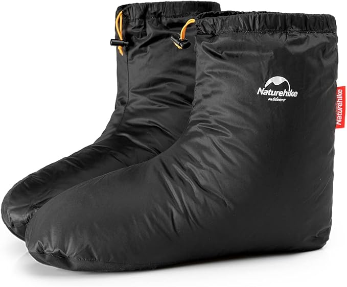 Naturehike Ultralight Winter Goose Down Booties, Camping Warm & Cozy Down Sleeping Socks for Men & Women, Down Filled Slipper Boots with Storage Bag