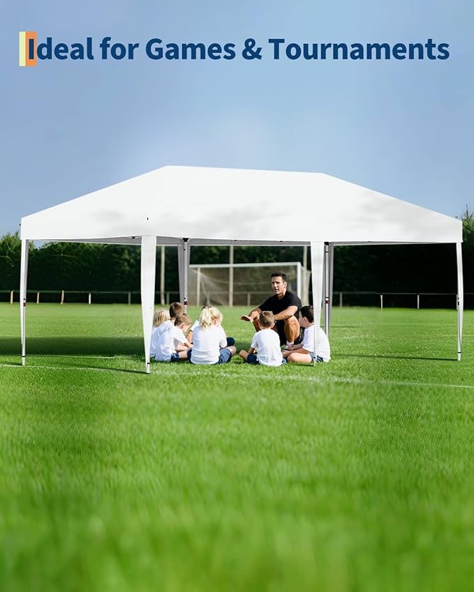Garvee 10x10 Pop Up Canopy Tent, Heavy Duty Commercial Instant Shelter with One-Person Setup, UPF 50+ Waterproof, 100 Sq Ft Shade for Outdoor Events, Camping, Farmers Market
