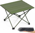Small Folding Camping Table with Carry Bag, Portable Ultralight Compact Aluminum Beach Table, Foldable Mini Collapsible Camp Tables for Hiking Picnic Travel Cooking Outdoor, Green