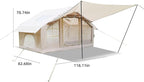 KEIKI Oxford Hot Tent for Camping, 2/3/4/6/8 Person Large Inflatable Tents w/Detachable Canopy, 4 Season Waterproof Tent for Hike Backpacking, Stove Jack AC Port, Mesh Doors Windows, Pump, Easy Setup