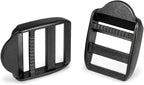 CooBigo 12 Pack Plastic Ladder Lock Buckles, 1" Ladder Slider Buckle for Backpack Strap Nylon Webbing Clip Replacement, Outdoor Camping Gear Sleeping Bag Tent Tie Down Strap Accessories (Black)