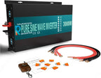 WZRELB 3000watt Pure Sine Wave Inverter 24V DC to 120V AC 60HZ with LED Display Wireless Remote Controller Car Inverter Generator (RBP300024VCRT)