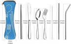 Tableware 7 PCS Flatware Set Portable Stainless Steel Cutlery with Bag for Office School Camping Fork Spoon Knife Chopsticks Dinner Service