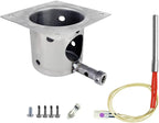 7-Hole Firepot & Hot Rod Igniter Kit Compatible with Traeger, Pit Boss, Camp Chef, Z Grills – Heavy Duty 14-Gauge Steel Burn Pot Assembly Replaces KIT0396 74254 (Includes Screws & Fuse)