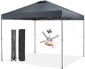 Tangkula 10x10 Ft Pop Up Canopy, Easy Set-up Instant Tent with Center Lock, Carry Bag, Rotatable Feet, 8 Stakes, 4 Ropes, Outdoor Canopy Tent for Beach, Camp, Patio, Market (Blue)