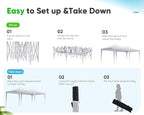 Quictent 10x20 Pop up Canopy Without Sidewalls Easy up Canopy Tent Instant Shelter with Windows for Outdoor Event Party