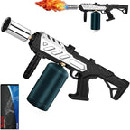 Adjustable Propane Torch Gun – High-Temperature Flame Thrower for Soldering, Welding, Gardening, and Outdoor Cooking – Detachable Design, Easy to Use and Portable (Silver-Black)