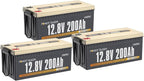 Power Queen 12V 200Ah LiFePO4 Battery 2560Wh, RV Lithium Battery up to 15000 Deep Cycles, Backup Power for Solar Off Grid, Home Energy Storage, Camper Van Trailer