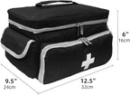 First Aid Bag Empty, Small Medicine Bag Portable Medical Supplies Organizer for Travel, Home, Office, Car, Outdoor, Camping, Hiking (Black)