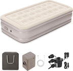 Air Mattress Twin with Built-in Battery Powered Removable Pump, Blow Up Mattress with Pillow, Strong Support All Night,No Lost Air, Compact Inflatable Air Bed for Home Guests Camping