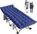LILYPELLE Folding Camping Cot, Extra Wide Heavy Duty Sleeping Cots with Carry Bag, Double Layer Oxford Portable Travel Camp Cots for Home, Office Nap and Outdoor Beach