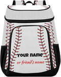 xigua Sport Stripe Baseball Cooler Backpack Leakproof Large Capacity Insulated Backpack Cooler Bag Lunch Bag for Work/Hiking/Camping/Beach/Fishing