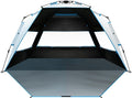 OutdoorMaster Beach Tent with Blackout Shelter Technology, Portable Sun Shade Shelter 4 Person, Pop Up Beach Tents with UPF 50+ UV Protection, 9.5mm Thick Pole, 3 Ventilating Mesh Windows