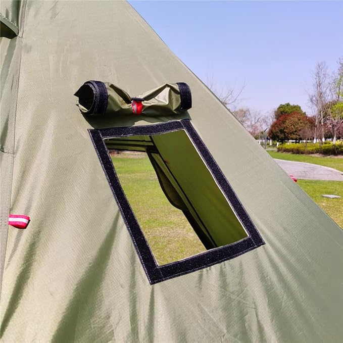 Ultralight 3-4 Person Teepee Tent with Snow-Skirt and Stove Jack Without Mesh Backpacking Outdoor Tent