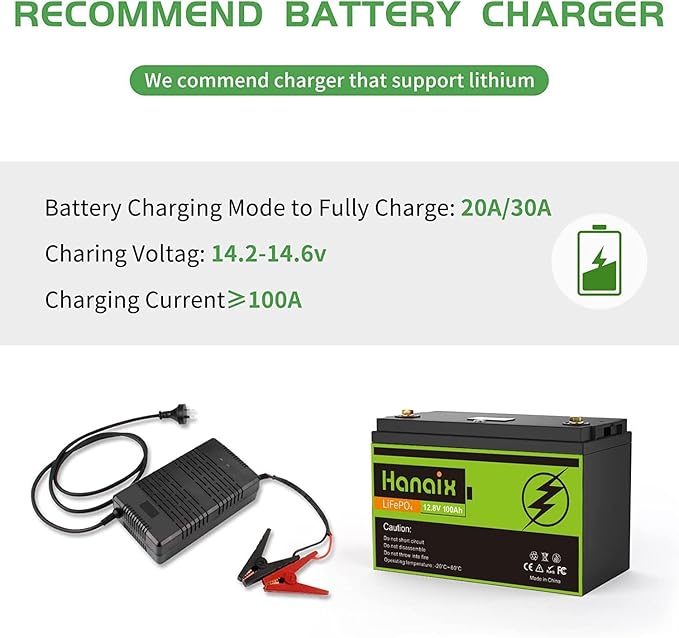 12V 100Ah LiFePO4 Lithium Battery, Built-in 100A BMS, Up to 8000 Cycles, for Solar Energy Storage, Backup Power, RV, Camping, Off-Grid