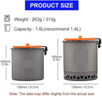Tableware,Compatible for Camping 1.6L Pot Tourist Dishes Tourism Hiking Picnic Cooking Supplies Equipment Cookware Trekking