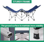 Camping Cot Cots for Sleeping with Mattress Cots for Camping for Adults with Camfortable Pad Heavy Duty Camping Bed with Carry Bag Folding Cot for Hiking Home Office Nap and Vacation