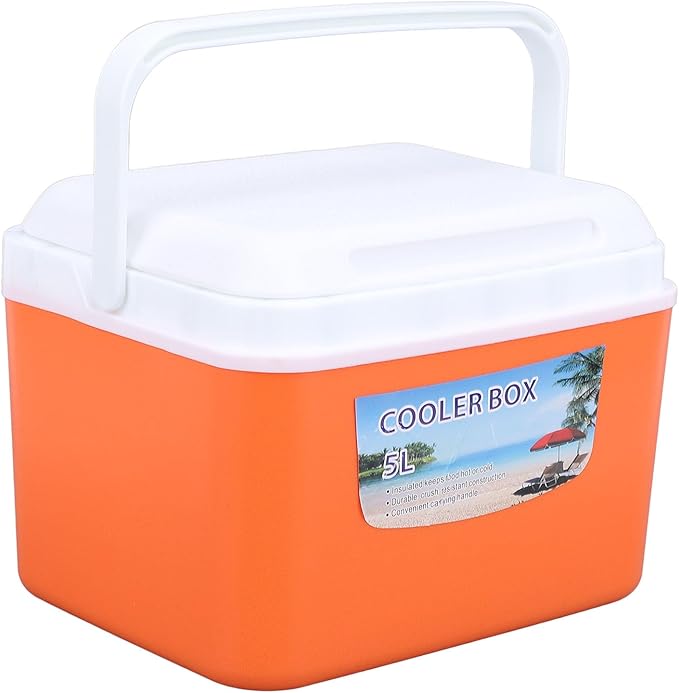 SIXRUN 5L Portable Cooler Box, Multifunctional Keeps Food Freshness and Drink Cool Insulated for Travel Camping Fishing and Outdoor Activities
