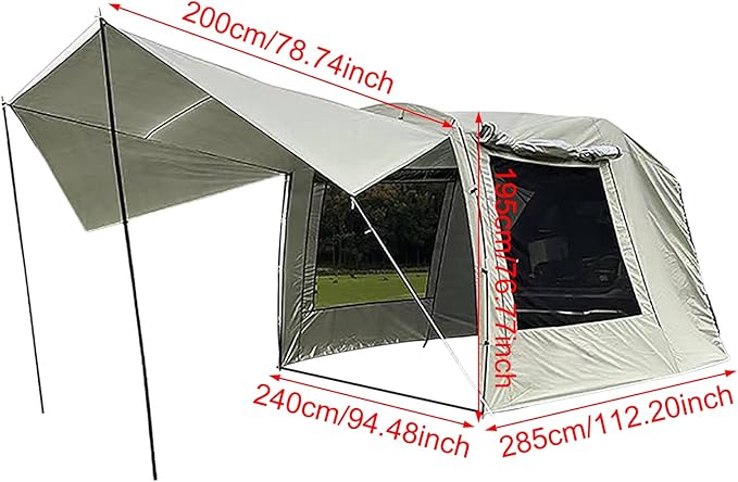 Tailgate Shade Awning Tent, Family Camping Tent Car Tents for Campers Car Camping SUV Rear Tent for SUV Tent Hatchback Minivan Sedan Camping Car Awning Sun Shelter Outdoor Supplies