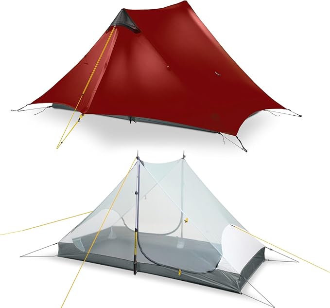 LANSHAN Ultralight Tent 3-Season Backpacking Tent for 1-Person or 2-Person Camping, Trekking, Kayaking, Climbing, Hiking