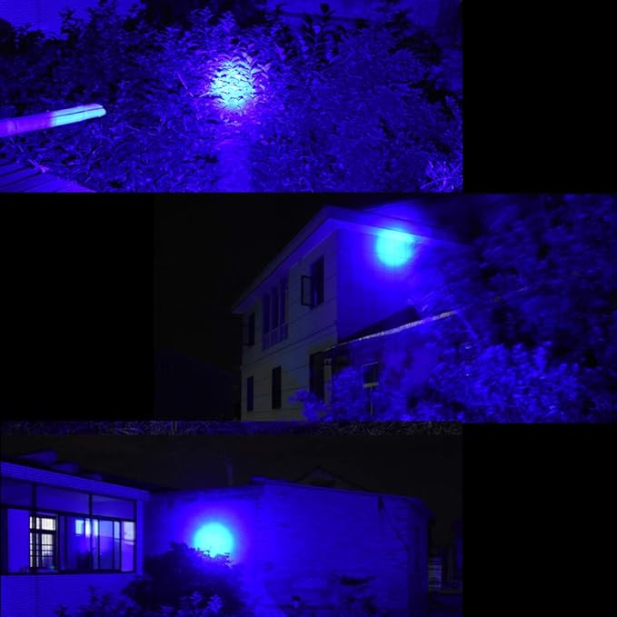 Blue LED Headlamp Flashlight Water Resistant Zoomable 3 Modes Blue Head Lamp for Fishing Hunting Outdoor Activities