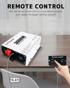 LVYUAN 3000 Watt Power Inverter 12V to 110V 120V DC to AC Converter with 4 AC Outlets, LCD Display, USB Charge Port, Remote Control for Home RV Vehicle Outdoor Camping Car Power Inverter