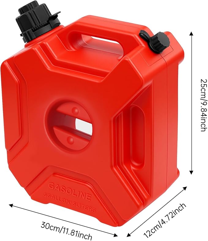 5L (1.3 Gal) Portable Liquid Storage Container with Mounting Bracket & Lock, Red Heavy-Duty Plastic Tank for Outdoor, Camping, Emergency Supply