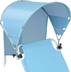 Universal Chair Umbrella Canopy, UPF 50+ Chair Sun Shade Attachment with Adjustable Clamp Fits Most Brands’ Beach, Camping, Lawn, Wheelchair, Tanning, Zero Gravity, Lounge, Fishing Chairs, Patented