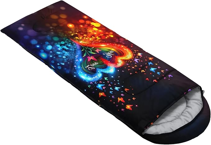 QOOMO Camping Sleeping Bags,3 Season Warm & Cool Weather,Lightweight,Waterproof Sleeping Bags for Adults & Kids,Traveling,and Outdoors,Camping Gear Equipment