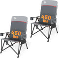 TIMBER RIDGE Oversized Heated Camping Chair with Lumbar Support, Portable Folding High Back Chair Heavy Duty for Adults Supports 450 LBS for Outdoor Camping, Lawn, 2 Pack