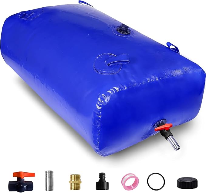 2480 L/650 gal Water Bladder Storage Containers, Foldable Portable Water Tank Large Capacity Soft Water Bag, Drought Resistance, Fire Prevention, Emergency Water