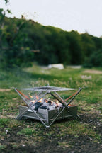 Wolf and Grizzly Campfire Trio | Portable Fire Pit, Folding Grill and Ferro Rod Combo | Campfire Cooking Kit for Camping and Outdoor Adventures | Portable Firepit for Camping | Fire Pit with Grill…