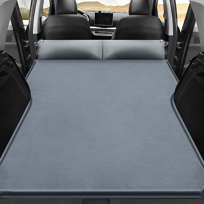Car Inflatable Mattress for Toyota Sequoia 2023-2024 Portable Air Sleeping Bed with Pillow Camping Travel Cot Inflatable Trunk Sleeping Pad,Grey1
